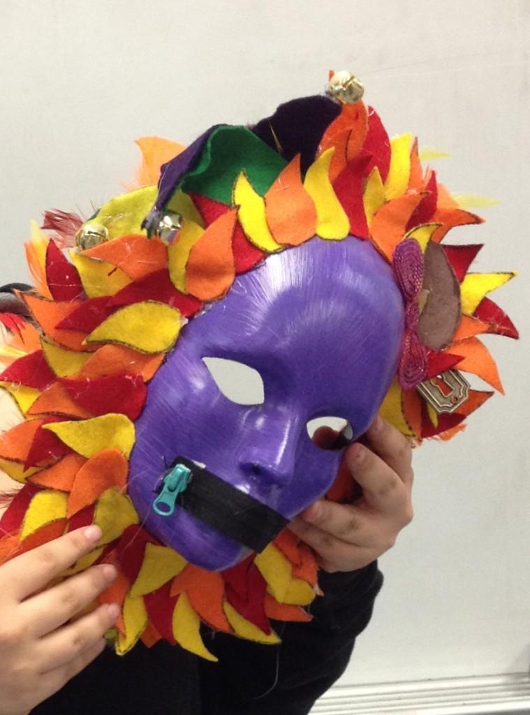 Mask of student Alanis Craig, showing she is a very quiet person