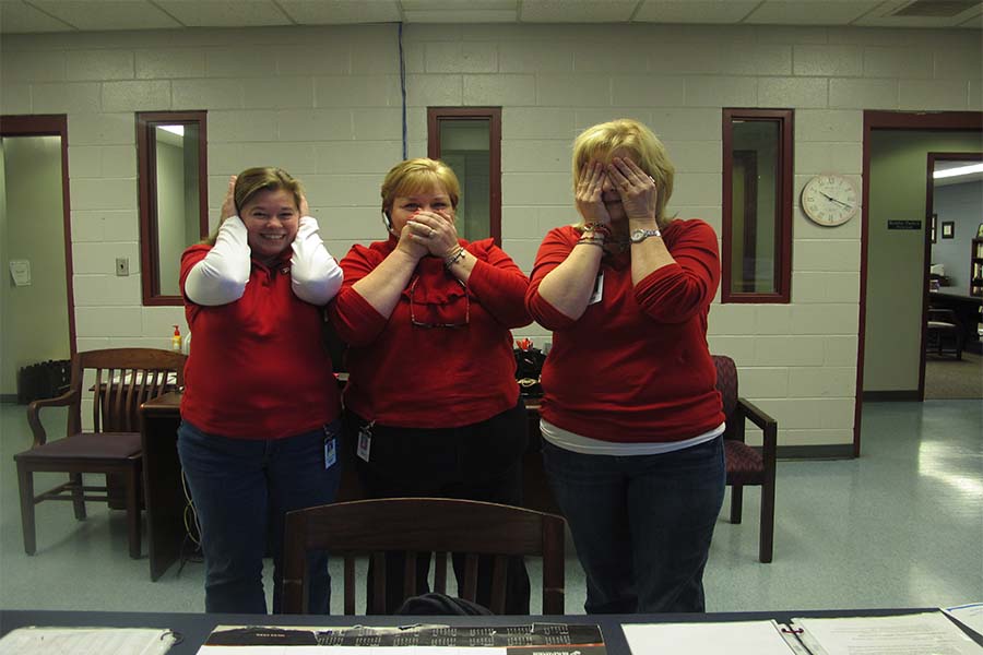 Teachers wearing red