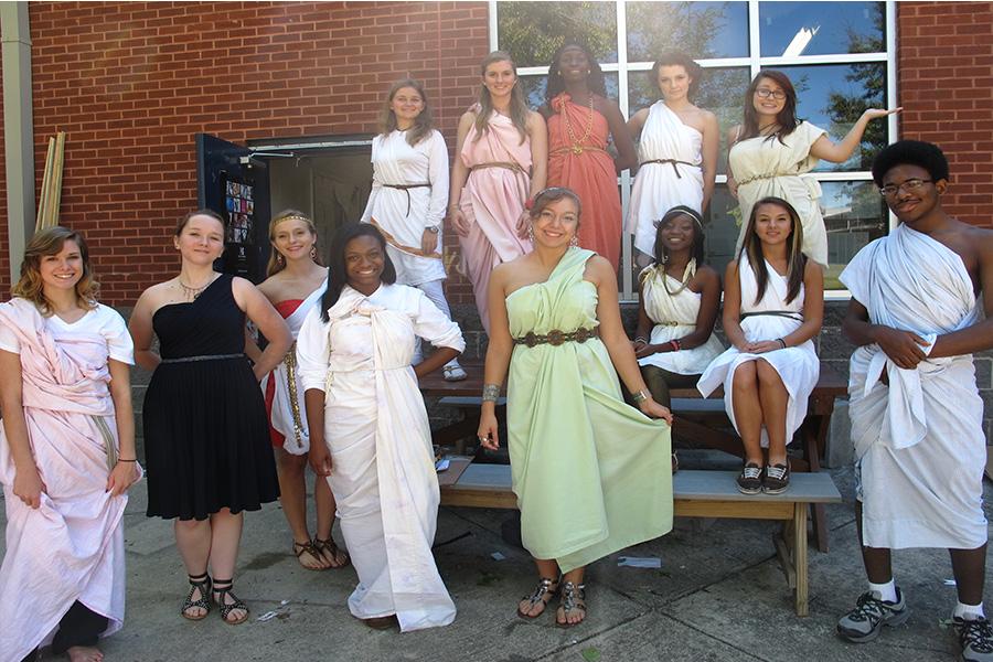 Seniors used various styles and colors in their interpretations of Civilization Day.