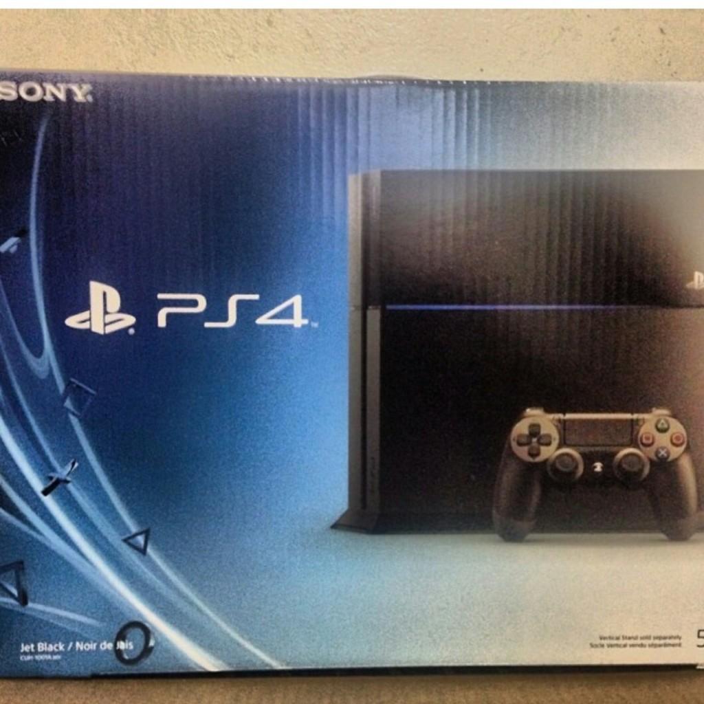 The box of a brand new PS4