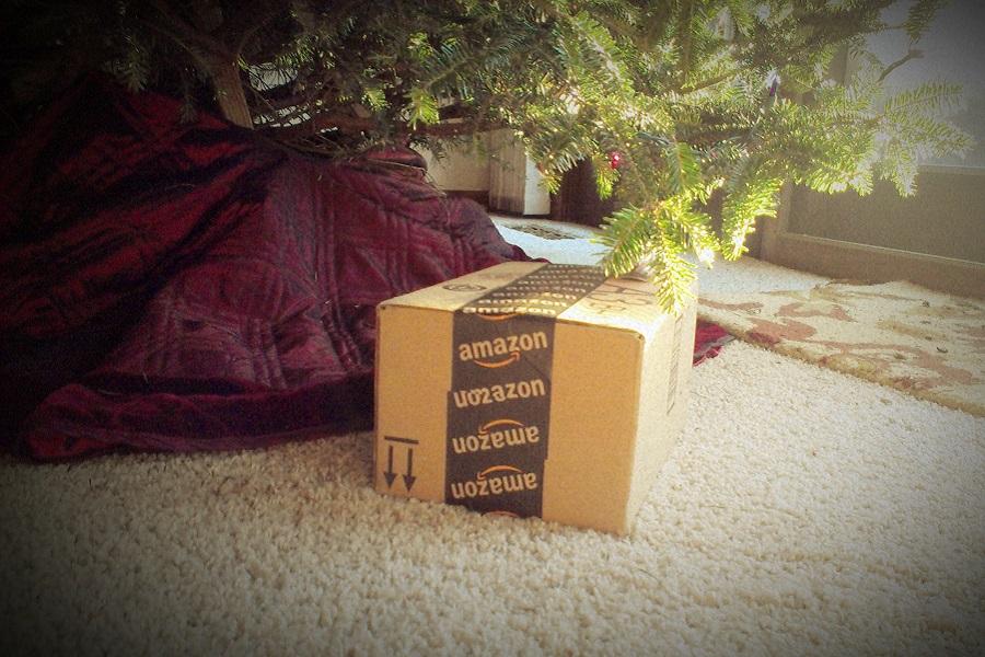 Amazons familiar packaging decorates many a Christmas gift this season.