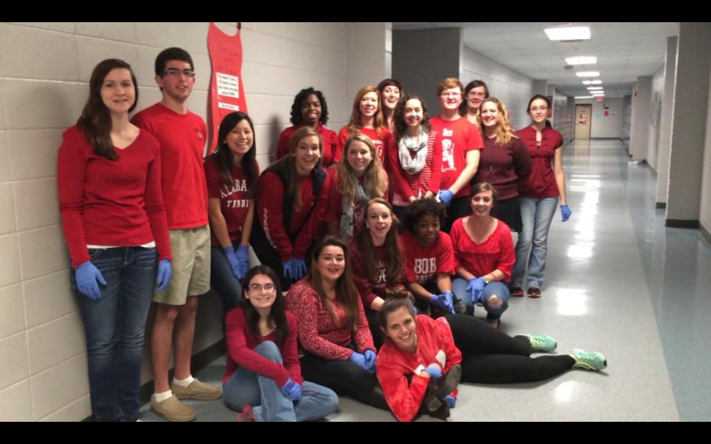 Students+wear+red+for+American+Heart+Month.