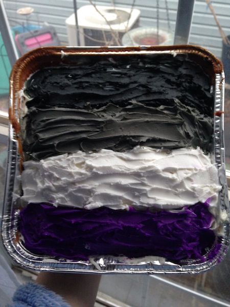 One of the running jokes in the asexual community is Whats better than sex? The answer: cake (with the asexual flag colors, of course).