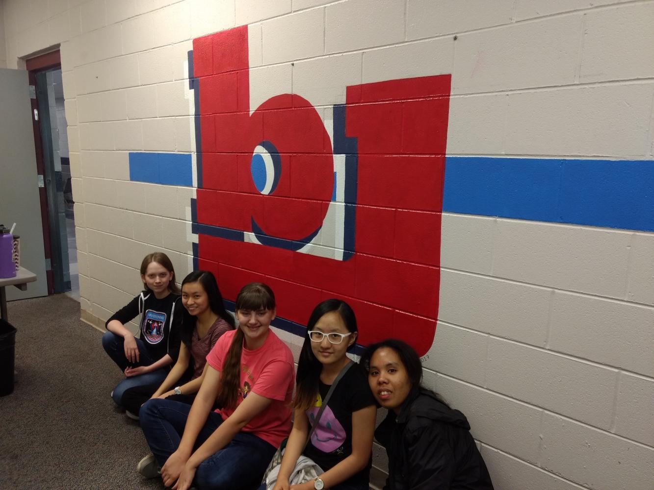 This photo was taken after a few art club members completed a small mural in one of the SRO officers rooms here at Bob Jones.