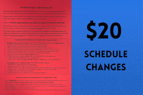 $20 Fee Required for Schedule Changes?